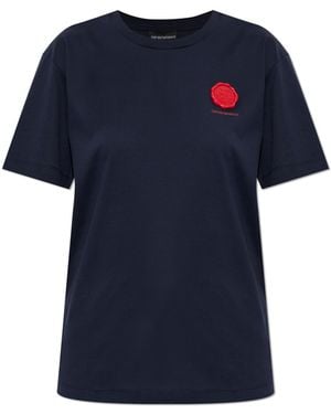 Emporio Armani T-Shirt With Applique - Blue