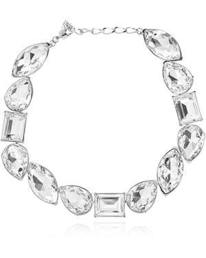 McQueen Short Necklace With Shimmering Crystals - Metallic