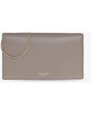 Marc Jacobs 'the Slim 84 Mini' Wallet With Shoulder Strap - Grey