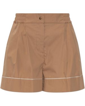 Moncler Cotton Shorts With Pockets - Natural