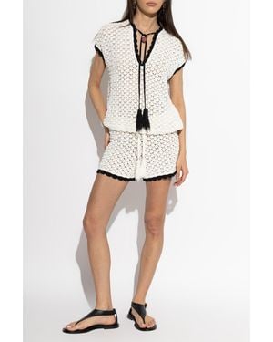 Akep Crochet Sleeveless Top - White