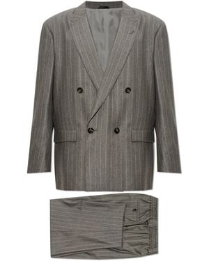 Giorgio Armani Wool Pinstripe Suit - Grey