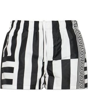 Versace Striped Swim Shorts - Black
