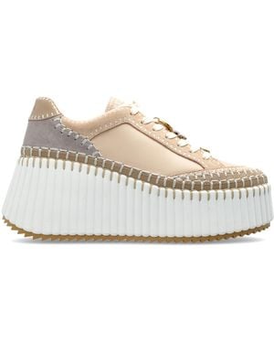 Chloé Sports Shoes 'Nama' On A Wedge Heel - White