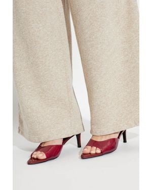 Black Suede Studio 'Belle 60' Heeled Mules - Red