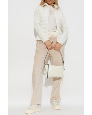 Moncler Cardigan With Stand-Up Collar - Natural