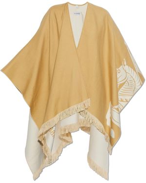Burberry Poncho With Logo - Yellow