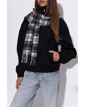Acne Studios Plaid Cashmere Scarf - Black
