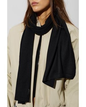 Moschino Wool Scarf With Sparkling Sequins - Black