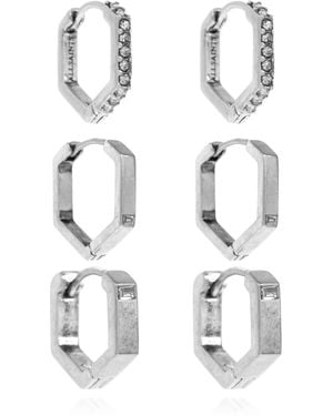 AllSaints Set Of Three Pairs Of Earrings - White