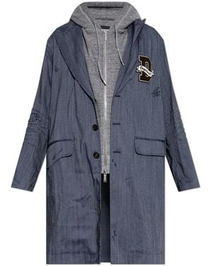 DSquared² Coat Made Of Combined Materials - Blue