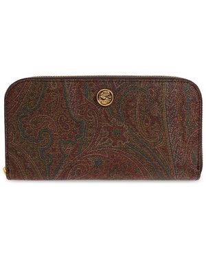 Etro Wallet With Logo - Brown
