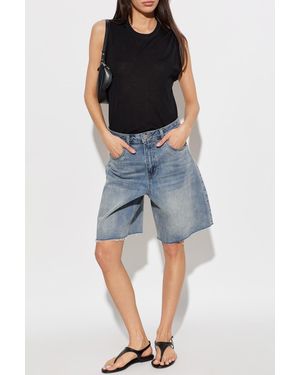Ami Paris Top With Embroidered Logo - Blue