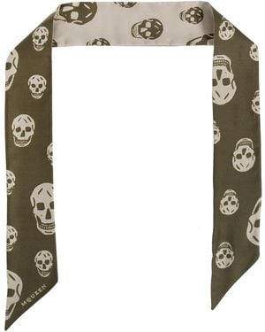 McQueen Scarf With Print - Black