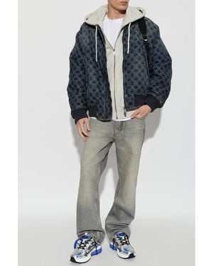 Off-White c/o Virgil Abloh Insulated Monogram Turtleneck Jacket - Blue