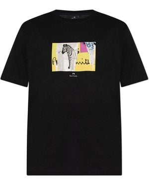 Paul Smith T-Shirt With Colourful Print - Black