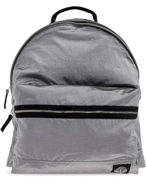 Stone Island Backpack With Logo - Grey