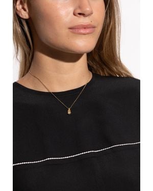 Kate Spade Necklace With A Pendant Featuring Sparkling Crystals - Black