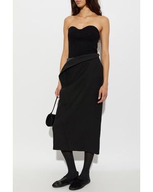 Jil Sander Wool Off-The-Shoulder Top - Black
