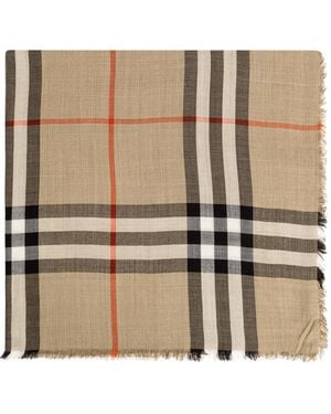 Burberry Scarf With Raw Finish - Natural
