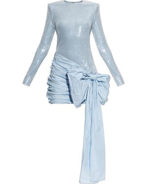 ROTATE BIRGER CHRISTENSEN Sequin Dress With Decorative Bow - Blue