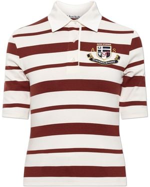 Acne Studios Striped Polo Shirt - Red