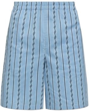 Versace Shorts With Greek Pattern - Blue