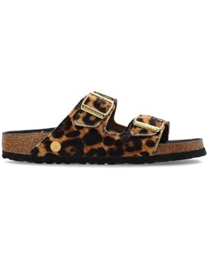 Birkenstock 'Arizona Hairy' Slides - Brown