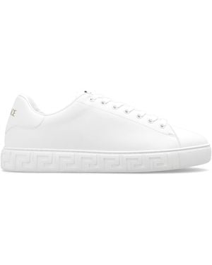 Versace Greca Leather Low-Top Trainers - White