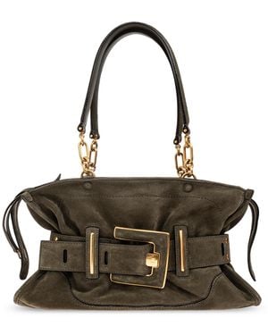 Balmain Suede Shoulder Bag - Metallic