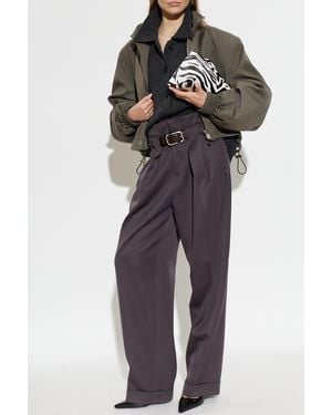 The Attico Cardigan With Collar - Gray