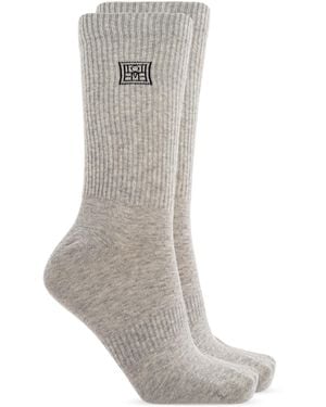 TOTEME Two-Pack Of Socks With Logo - Grey