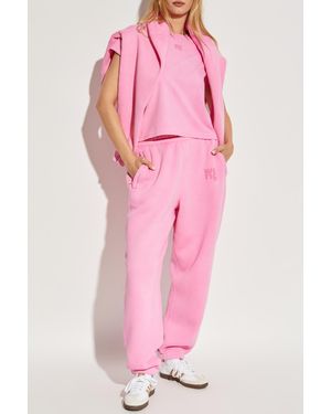 T By Alexander Wang Sweatpants With Logo - Pink