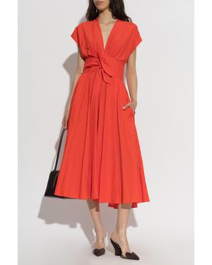 Alaïa Dress With A V-Neckline - Red