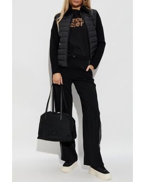Moncler Cardigan With Stand-Up Collar - Black