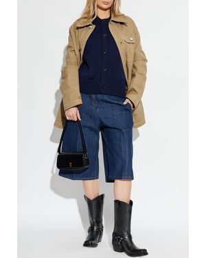 Ami Paris Denim Shorts - Blue