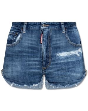 DSquared² High-Waisted Shorts - Blue