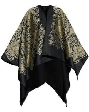 Etro Cape With Lurex Thread - Black