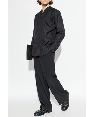 Etro Shirt With A Stand-Up Collar - Black