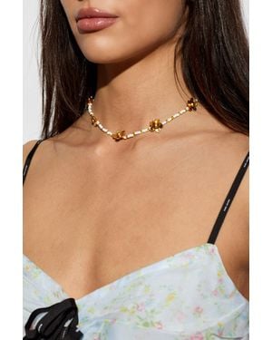 Marc Jacobs Necklace With Floral Motif - Natural