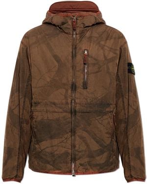 Stone Island Hooded Insulated Jacket - Brown