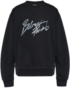 Balmain Sweatshirt With Printed Logo - Black