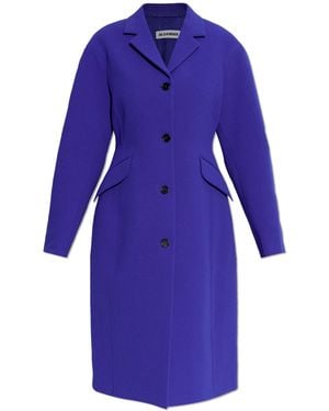 Jil Sander Coat With Open Lapels - Purple