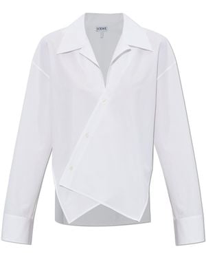 Loewe Asymmetrical Cut Shirt - White