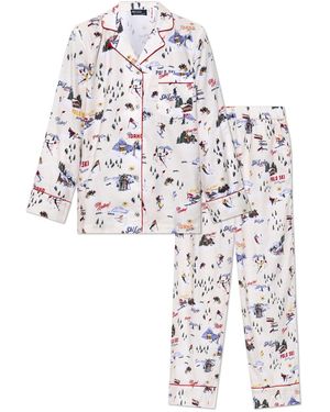 Polo Ralph Lauren Cotton Pyjama Set With Print - White