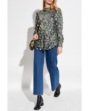 Etro Silk Top With Shimmering Embellishments - Blue