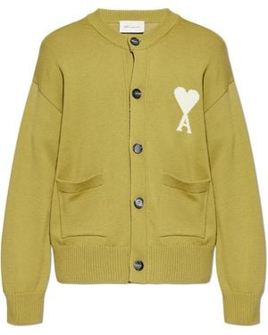 Ami Paris Cardigan With Pockets - Yellow