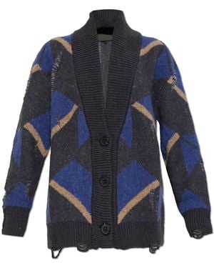 Akep Cardigan With Decorative Weave - Blue