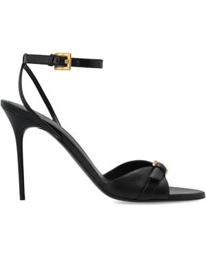 Balmain "Anthem" Leather Heeled Sandals - Black