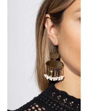 Isabel Marant Earrings With Decorative Stones - Black